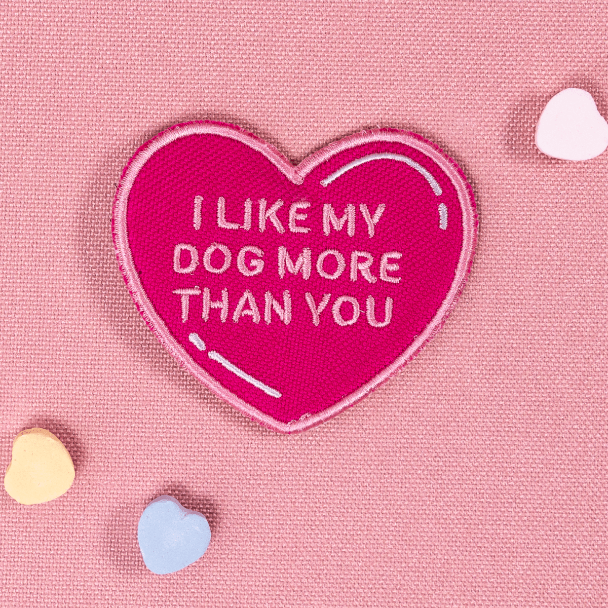 I Like My Dog More Than You Heart Patch Hot Pink K9 Sport Sack