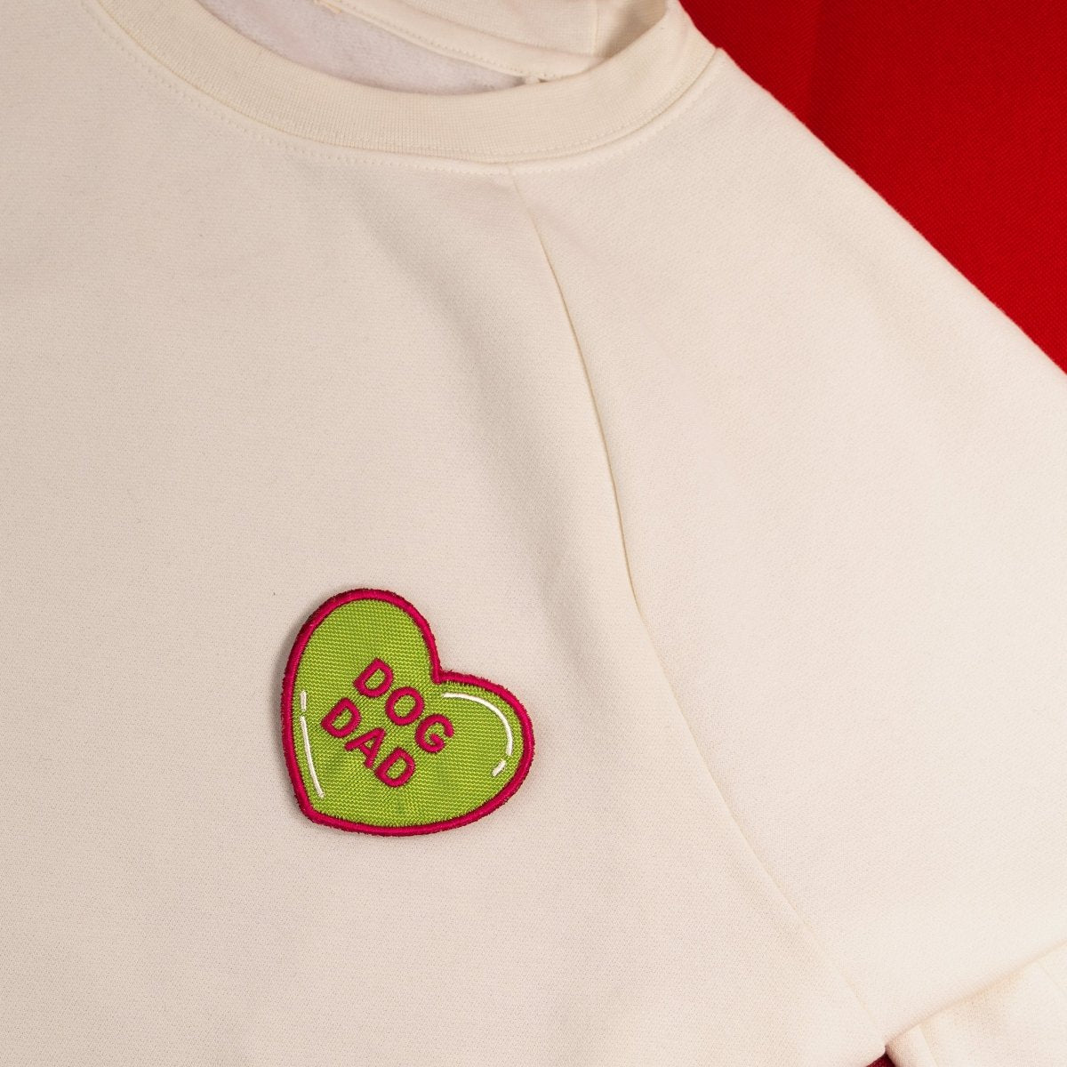 Dog Dad Heart Patch Iron On Lime Green K9 Sport Sack