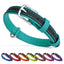 Soft Leather Dual-Color Flat Dog Collar Dog Collars Dogline