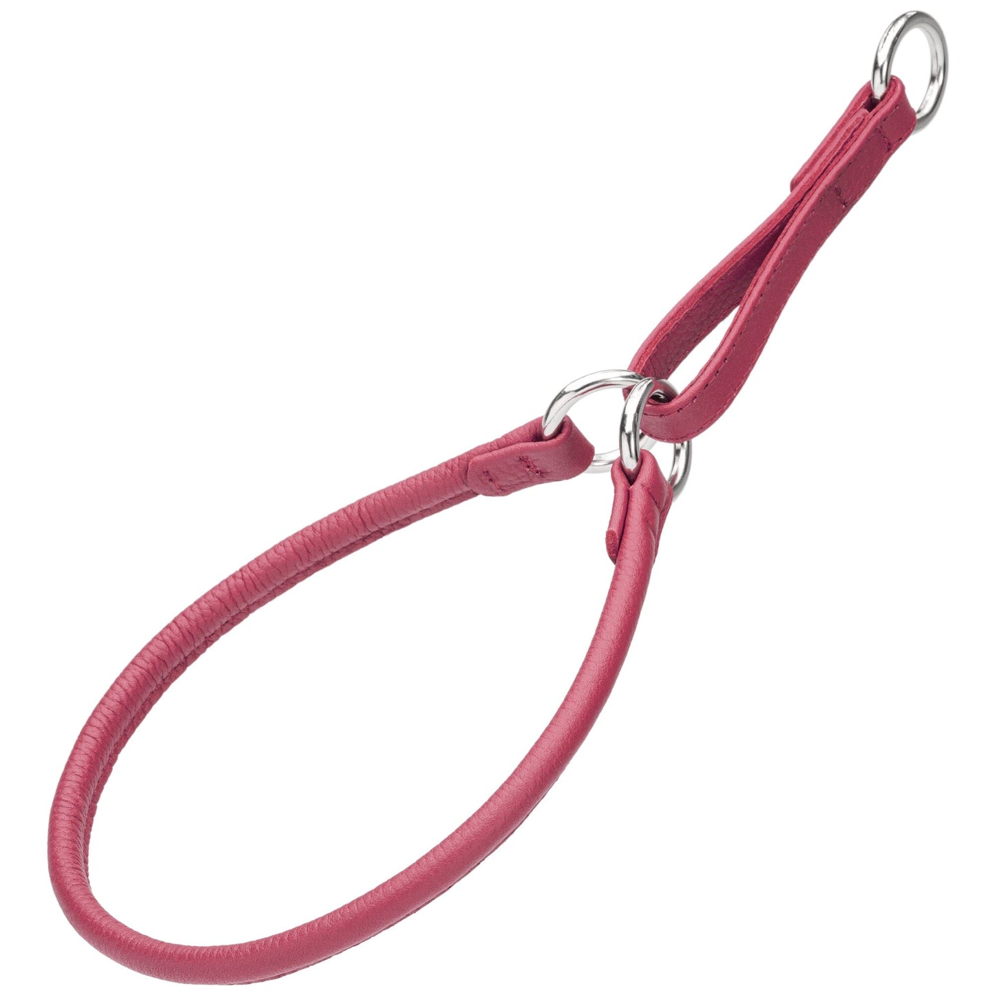 Soft Leather Round Martingale Collar Pink Dog Collars Dogline