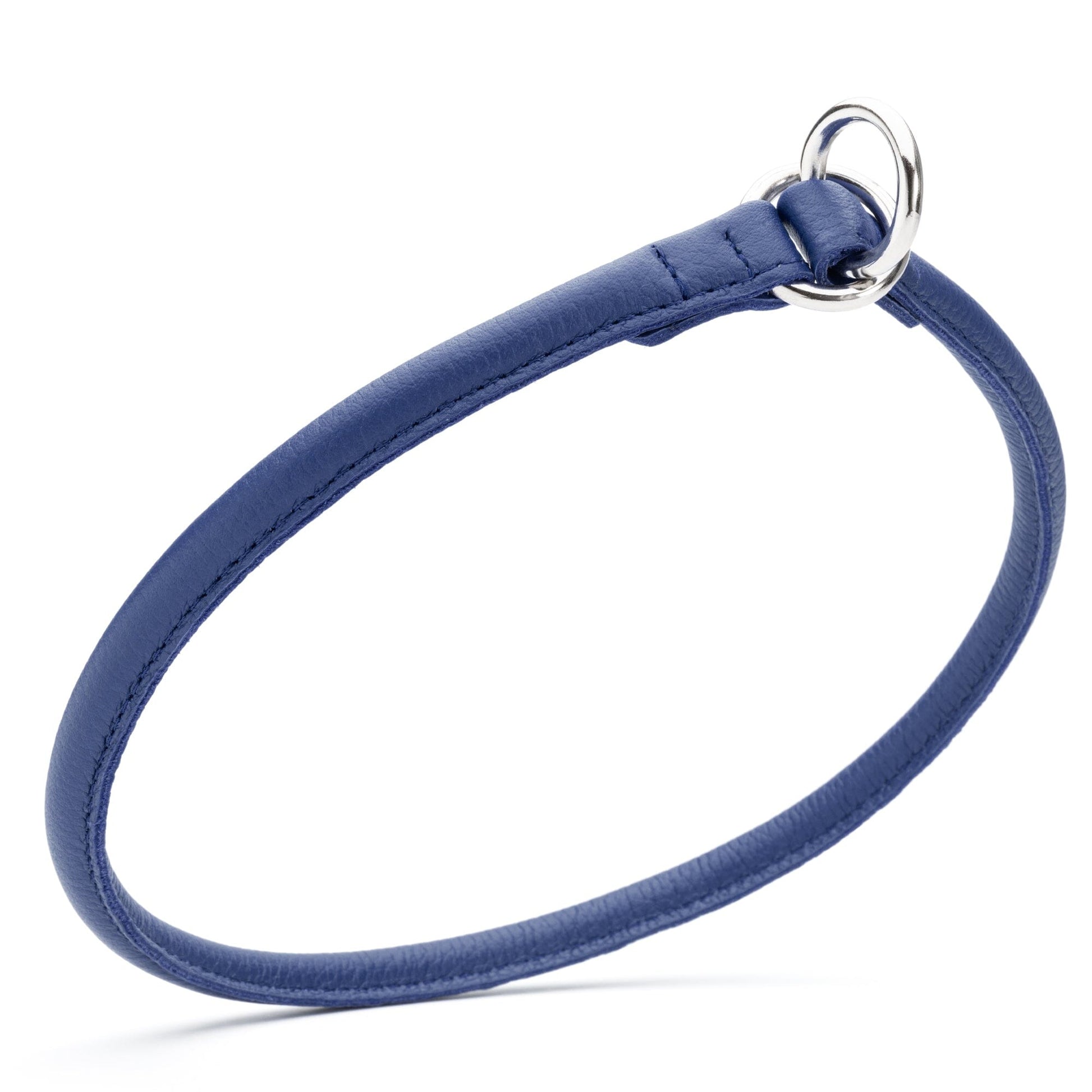 Soft Leather Round Slip Collar Royal Blue 3 8" Dog Collars Dogline