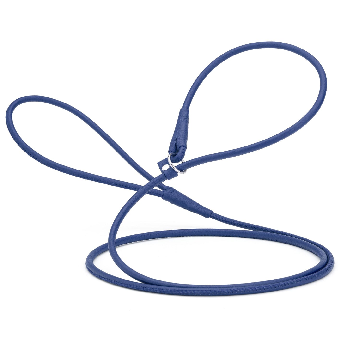 Soft Leather Round Slip Lead for Dogs Royal Blue 6' 1 4" Dog Leashes Dogline