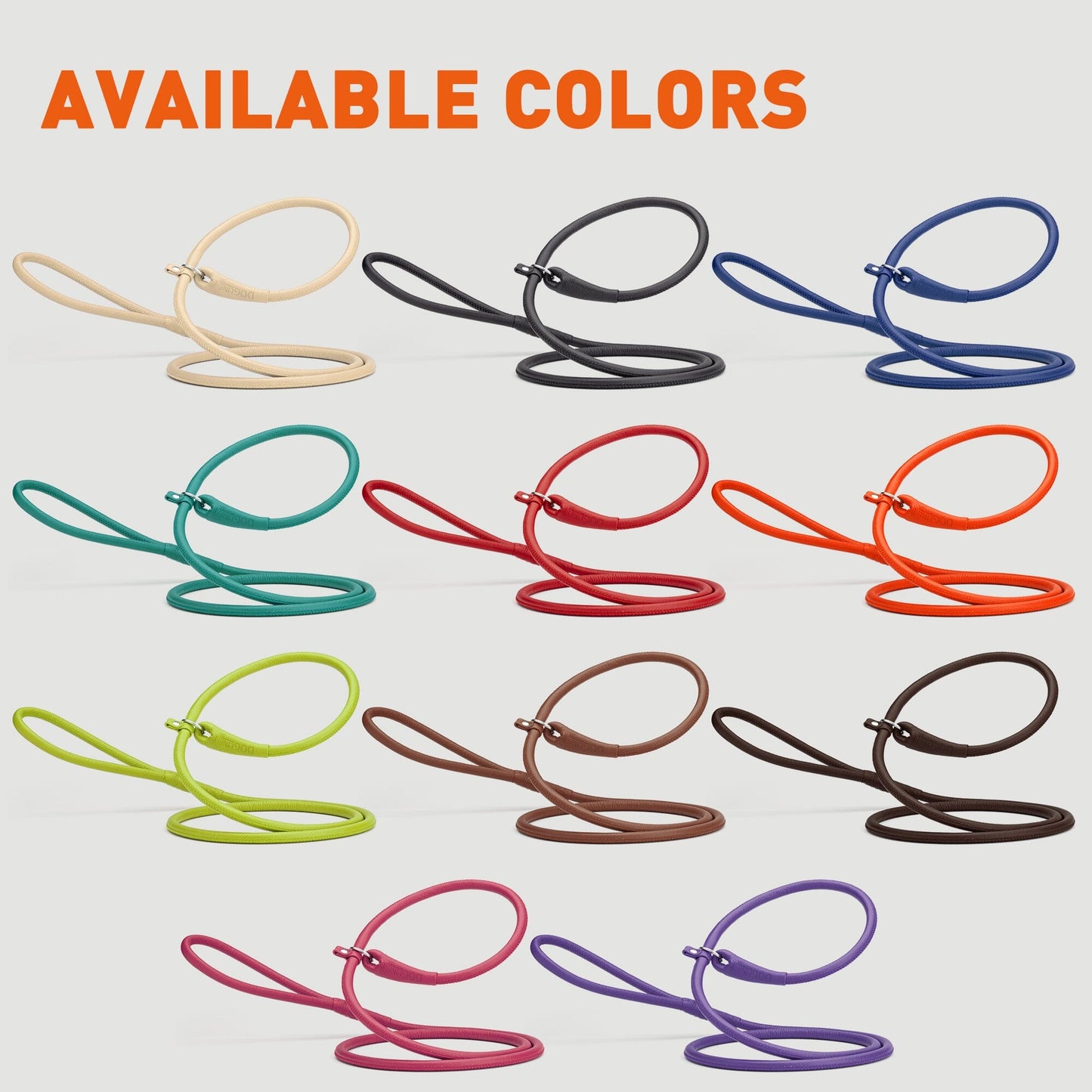 Soft Leather Round Slip Lead for Dogs Dog Leashes Dogline