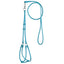 Soft Leather Round Step-In Dog Harness + Round Dog Lead Teal 1 4" Dog Harnesses Dogline