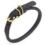 Soft Rolled Leather Dog Collar with Brass Hardware Black 1 3" Dog Collars Dogline