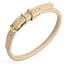 Soft Rolled Leather Dog Collar with Brass Hardware Beige 16-19" 3 8" Dog Collars Dogline