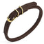 Soft Rolled Leather Dog Collar with Brass Hardware Dark Brown 16-19" 3 8" Dog Collars Dogline
