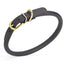Soft Rolled Leather Dog Collar with Brass Hardware Black 1 2" Dog Collars Dogline
