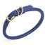 Soft Rolled Leather Dog Collar with Brass Hardware Royal Blue 1 2" Dog Collars Dogline