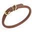 Soft Rolled Leather Dog Collar with Brass Hardware Brown 1 2" Dog Collars Dogline