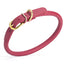 Soft Rolled Leather Dog Collar with Brass Hardware Pink 1 2" Dog Collars Dogline