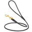 Rolled Leather Dog Leash with Brass Snap Hook Black 1 4" Dog Leashes Dogline