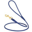 Rolled Leather Dog Leash with Brass Snap Hook Royal Blue 1 4" Dog Leashes Dogline