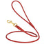 Rolled Leather Dog Leash with Brass Snap Hook Red 1 4" Dog Leashes Dogline