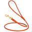 Rolled Leather Dog Leash with Brass Snap Hook Orange 1 4" Dog Leashes Dogline