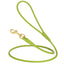 Rolled Leather Dog Leash with Brass Snap Hook Lime Green 1 4" Dog Leashes Dogline