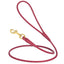 Rolled Leather Dog Leash with Brass Snap Hook Pink 1 4" Dog Leashes Dogline