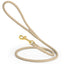 Rolled Leather Dog Leash with Brass Snap Hook Beige 3 8" Dog Leashes Dogline