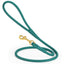 Rolled Leather Dog Leash with Brass Snap Hook Teal 3 8" Dog Leashes Dogline