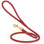 Rolled Leather Dog Leash with Brass Snap Hook Red 3 8" Dog Leashes Dogline