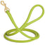 Rolled Leather Dog Leash with Brass Snap Hook Lime Green 1 2" Dog Leashes Dogline