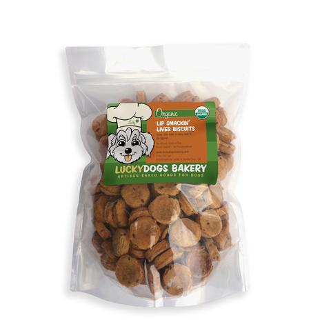Lucky's Lip Smackin' Liver Biscuits 2lb (200 treats) Dog Treats Happy Dog Food