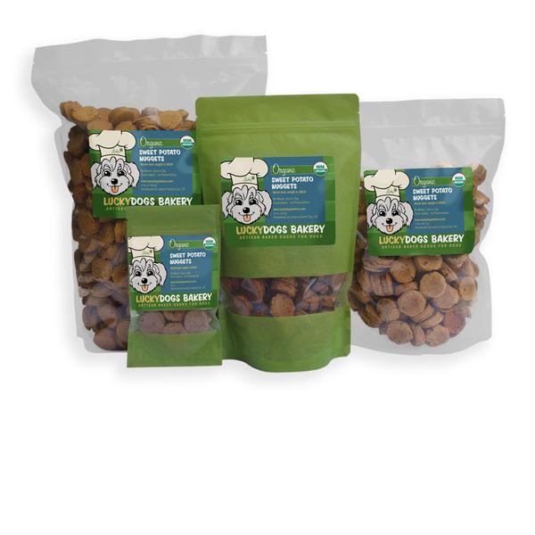 Lucky's Organic Sweet Potato Nuggets Dog Treats Happy Dog Food