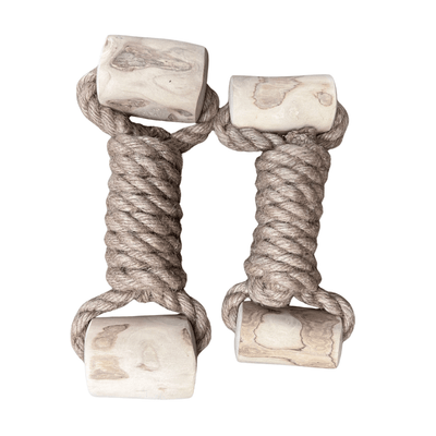 hemp rope + coffee wood toy hemp rope dog pull toys rōmng
