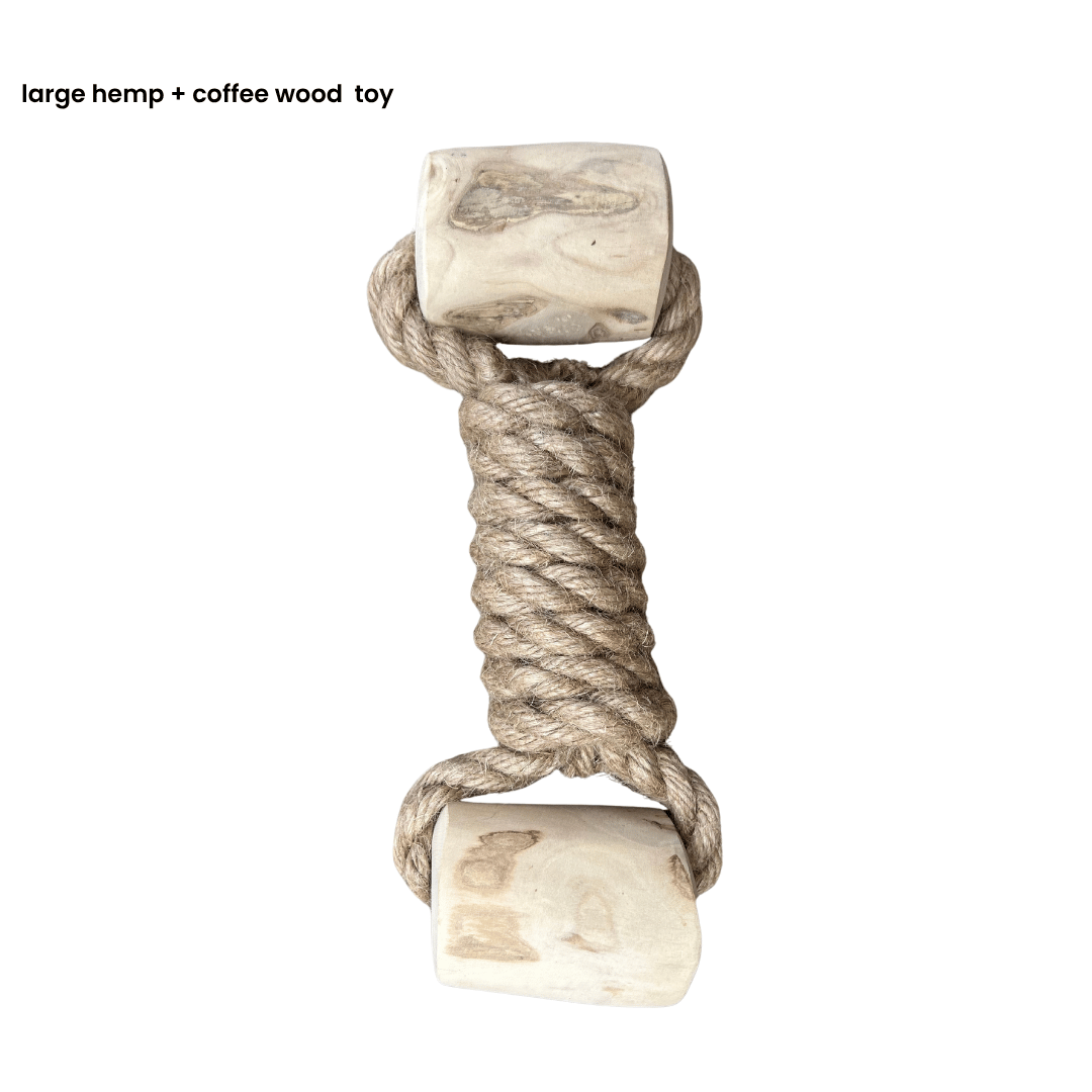 hemp rope + coffee wood toy large hemp rope dog pull toys rōmng
