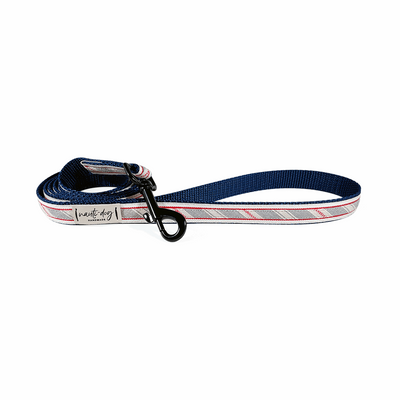 Liberty Patriotic American Woven Stripe Ribbon Dog Leash Dog Leashes Nauti-dog Handmade