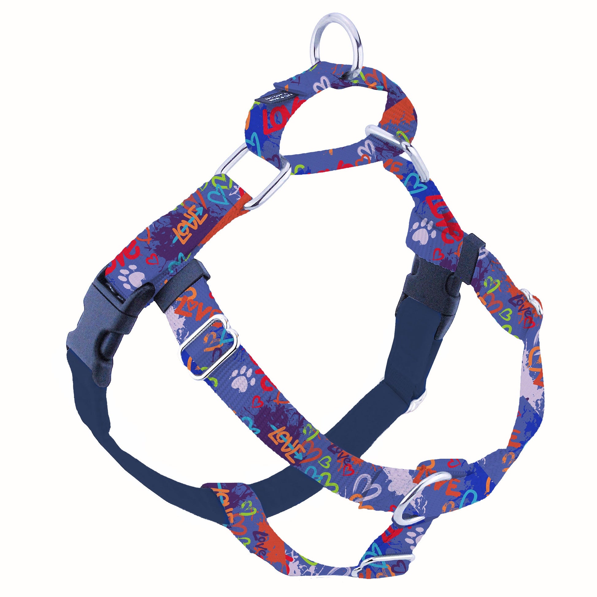 Love Graffiti Blue Freedom No-Pull Dog Harness – Earthstyle 2 Hounds Design