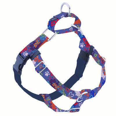 Love Graffiti Blue Freedom No-Pull Dog Harness – Earthstyle 2 Hounds Design
