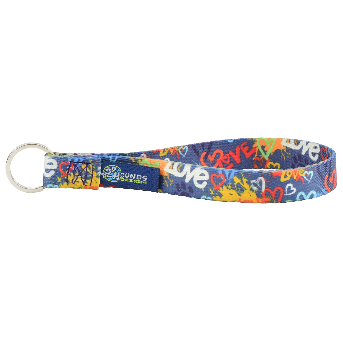Earthstyle Keychains Love Graffiti Blue 2 Hounds Design