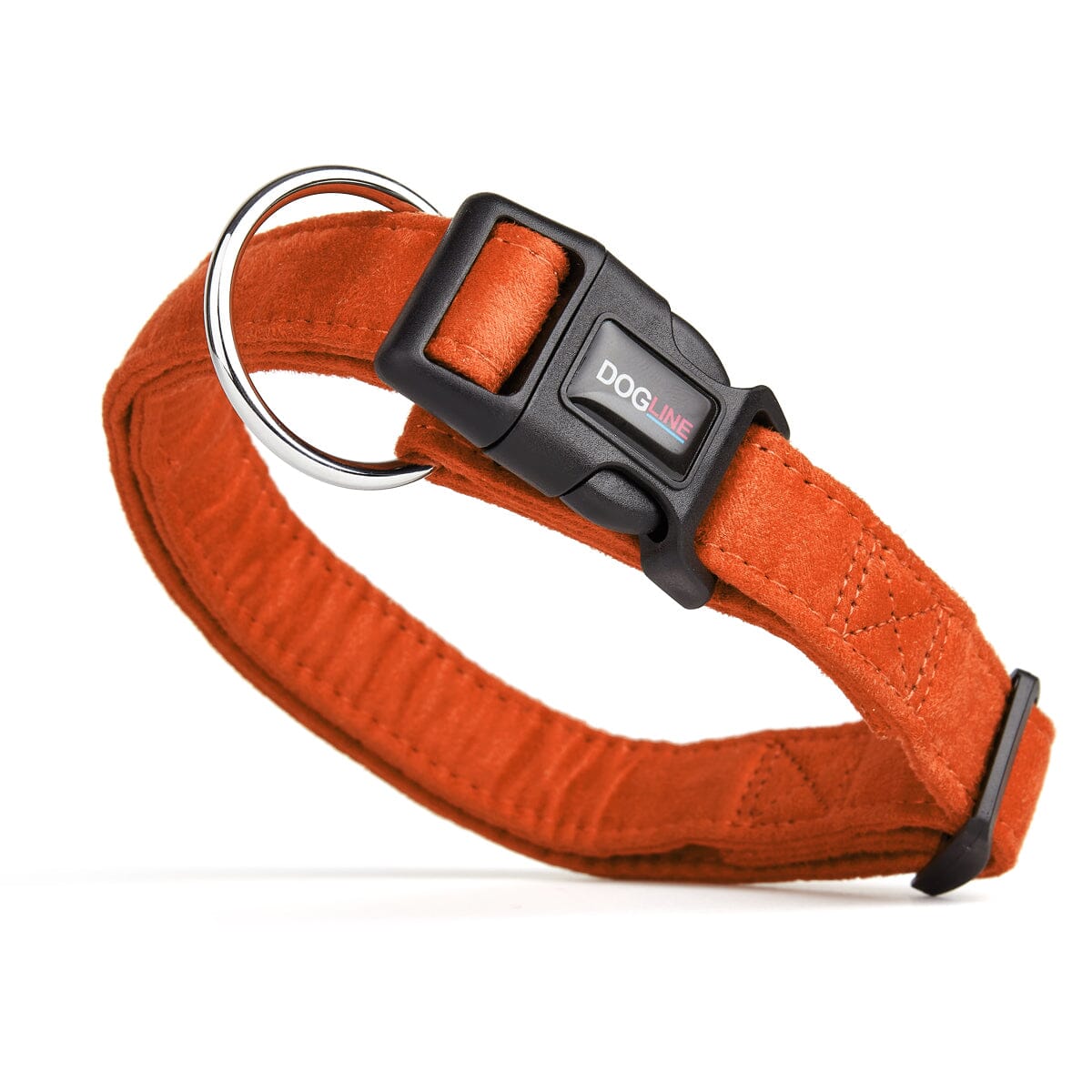 Comfort Microfiber Flat Dog Collar Orange Dog Collars Dogline