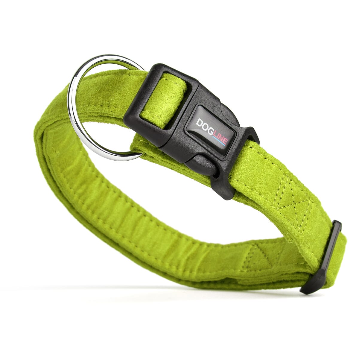 Comfort Microfiber Flat Dog Collar Lime Green Dog Collars Dogline