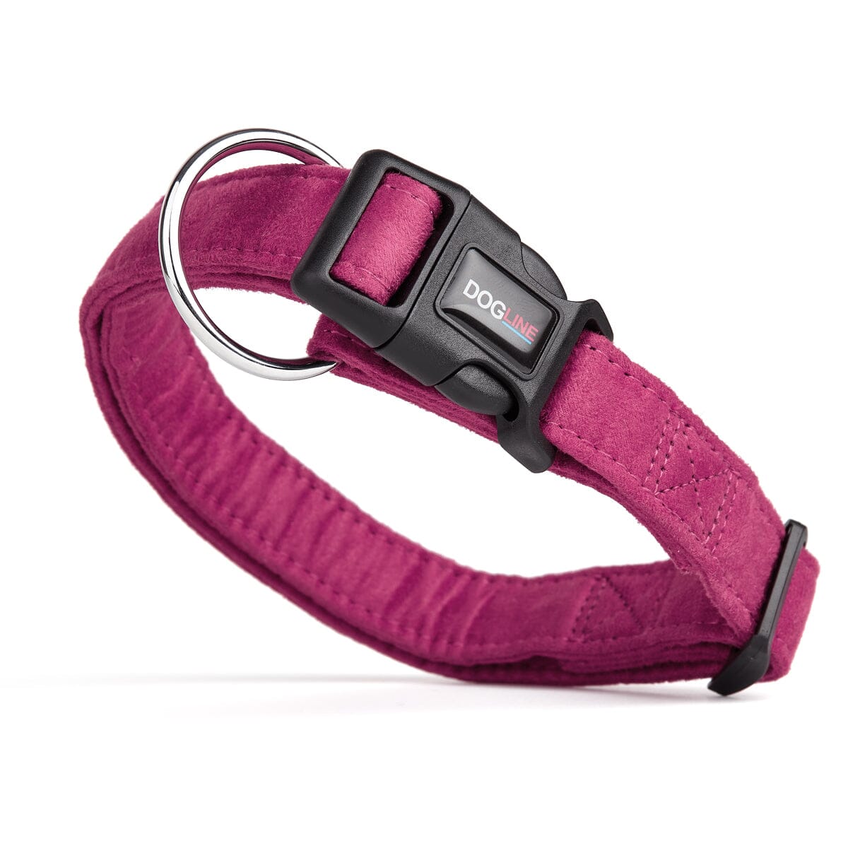 Comfort Microfiber Flat Dog Collar Pink Dog Collars Dogline