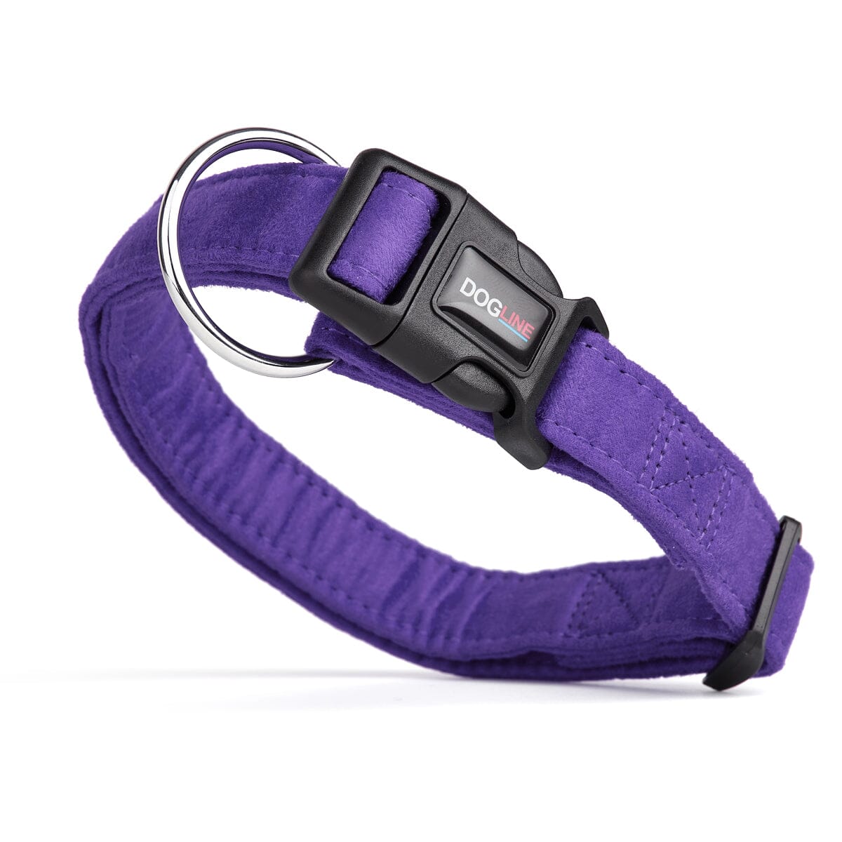 Comfort Microfiber Flat Dog Collar Purple Dog Collars Dogline