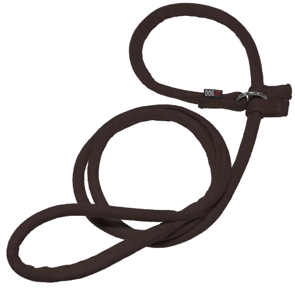 Comfort Microfiber Round Slip Lead Brown 5' Dog Leashes Dogline