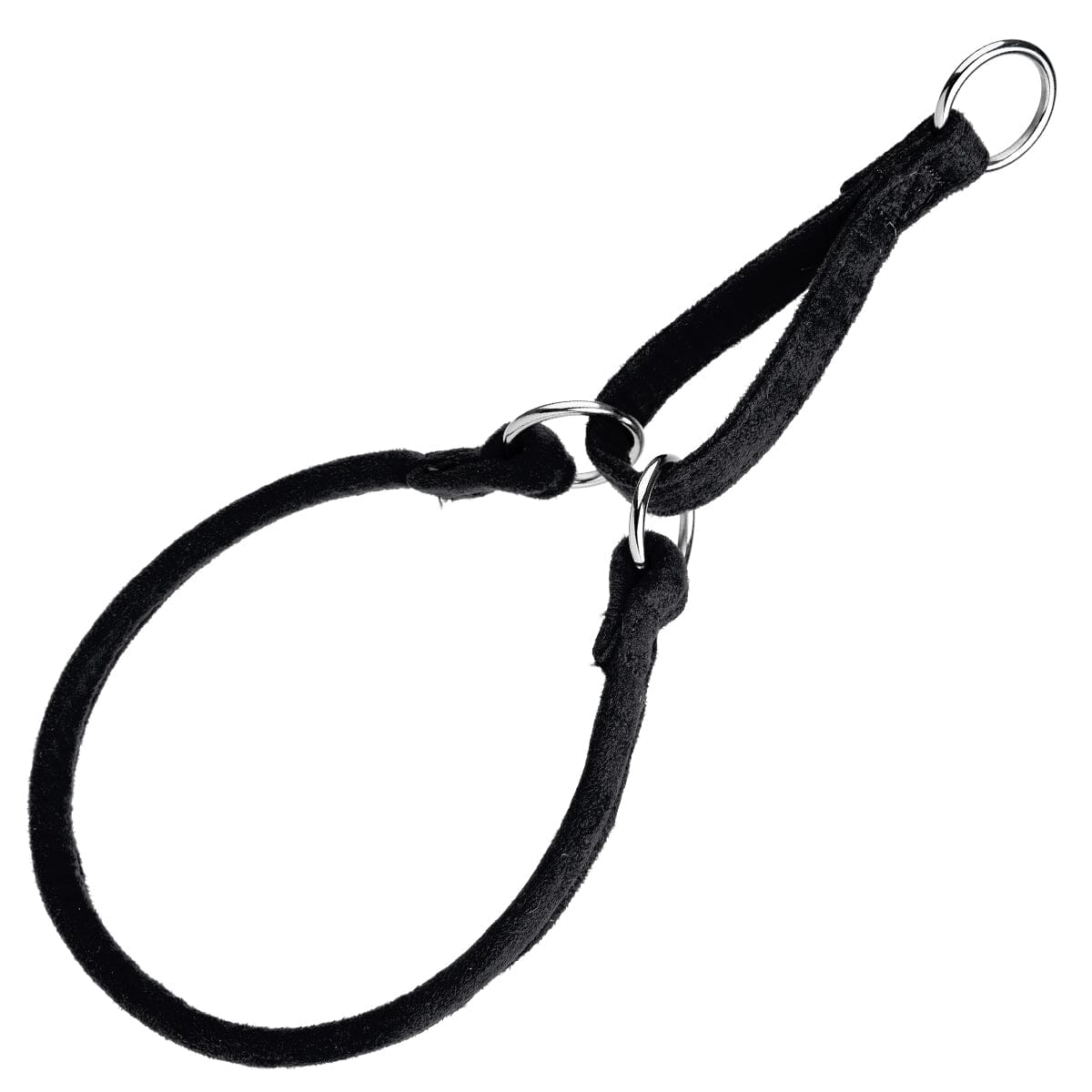 Comfort Microfiber Round Martingale Collar Black Dog Collars Dogline