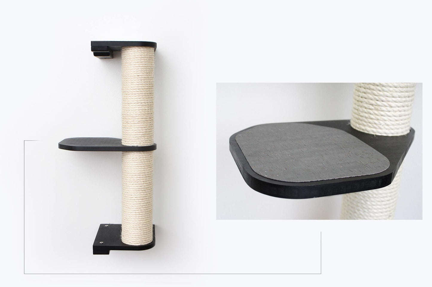Wall Mounted Cat Climbing Pole - Sisal Cat Scratcher Catastrophic Creations