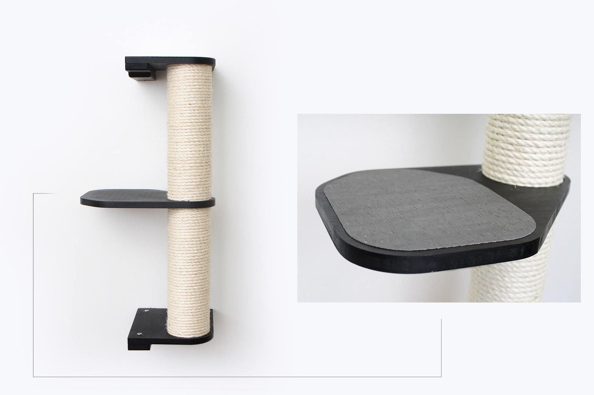 Wall Mounted Cat Climbing Pole - Sisal Cat Scratcher Catastrophic Creations
