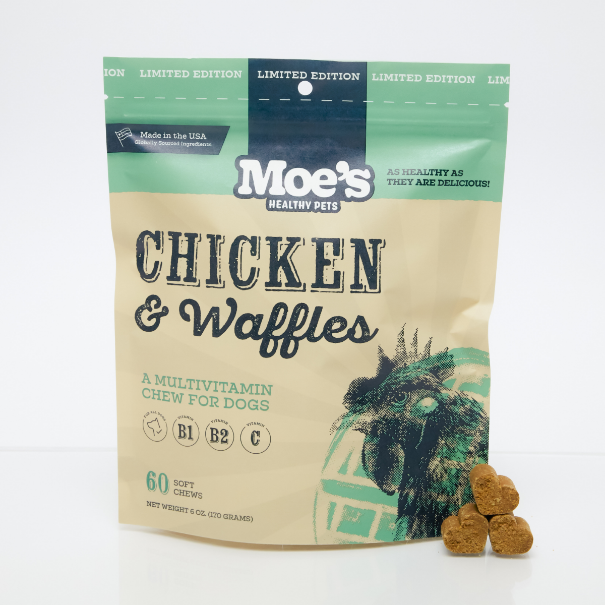 Chicken and Waffles Chews bundle_products Moe's Healthy Pets