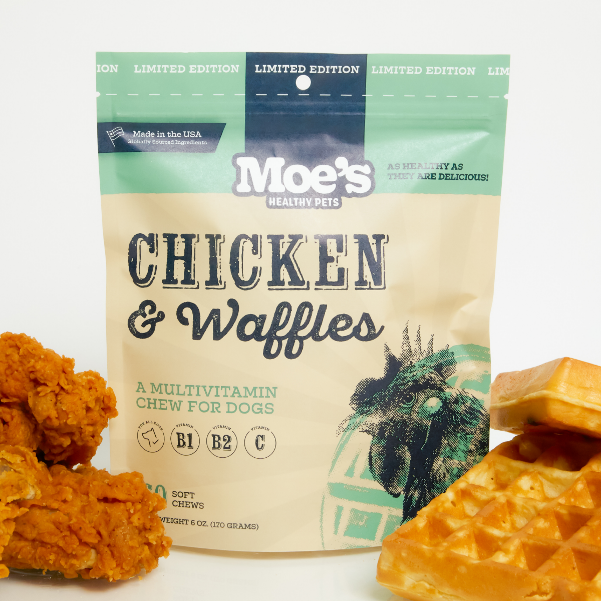 Chicken and Waffles Chews bundle_products Moe's Healthy Pets