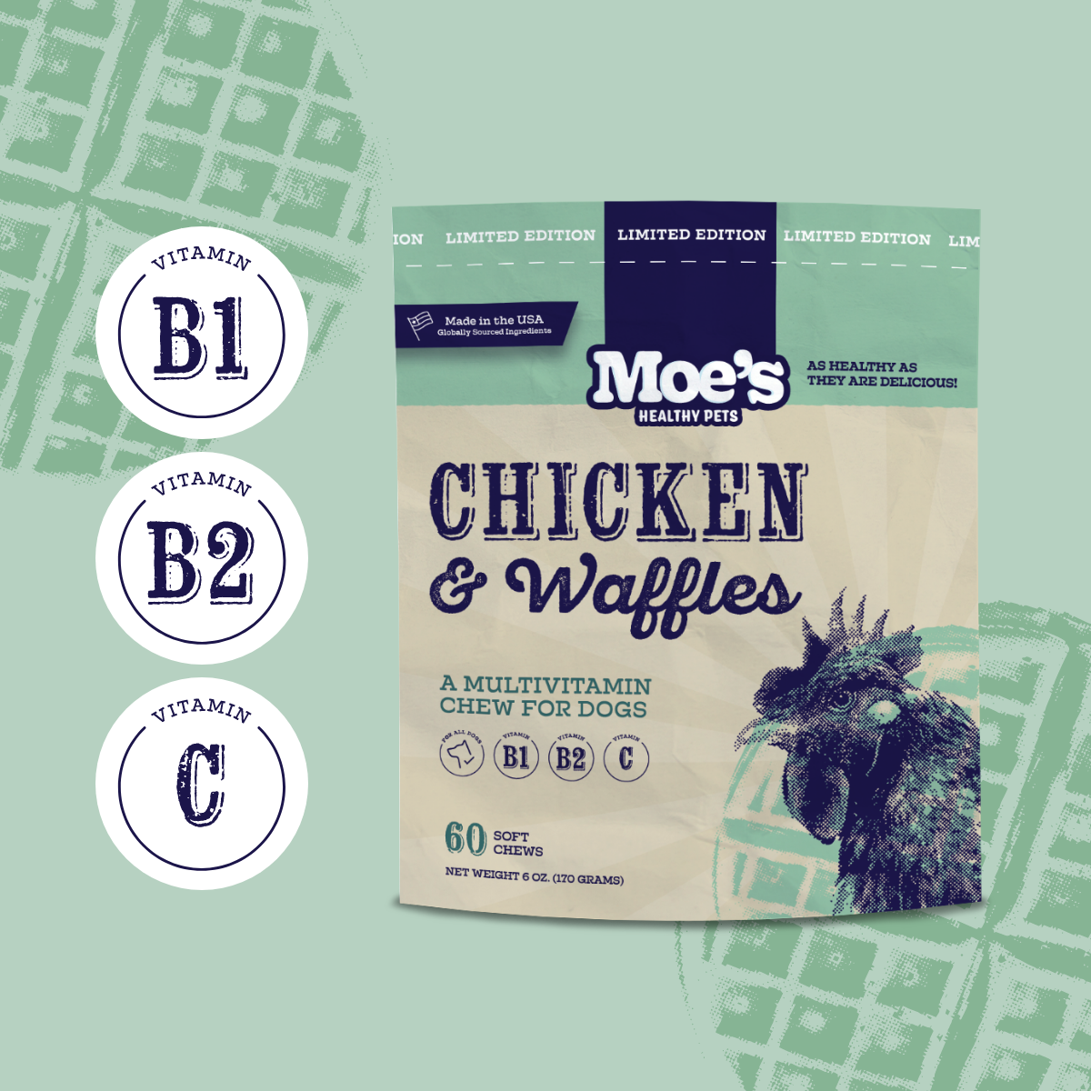 Chicken and Waffles Chews bundle_products Moe's Healthy Pets