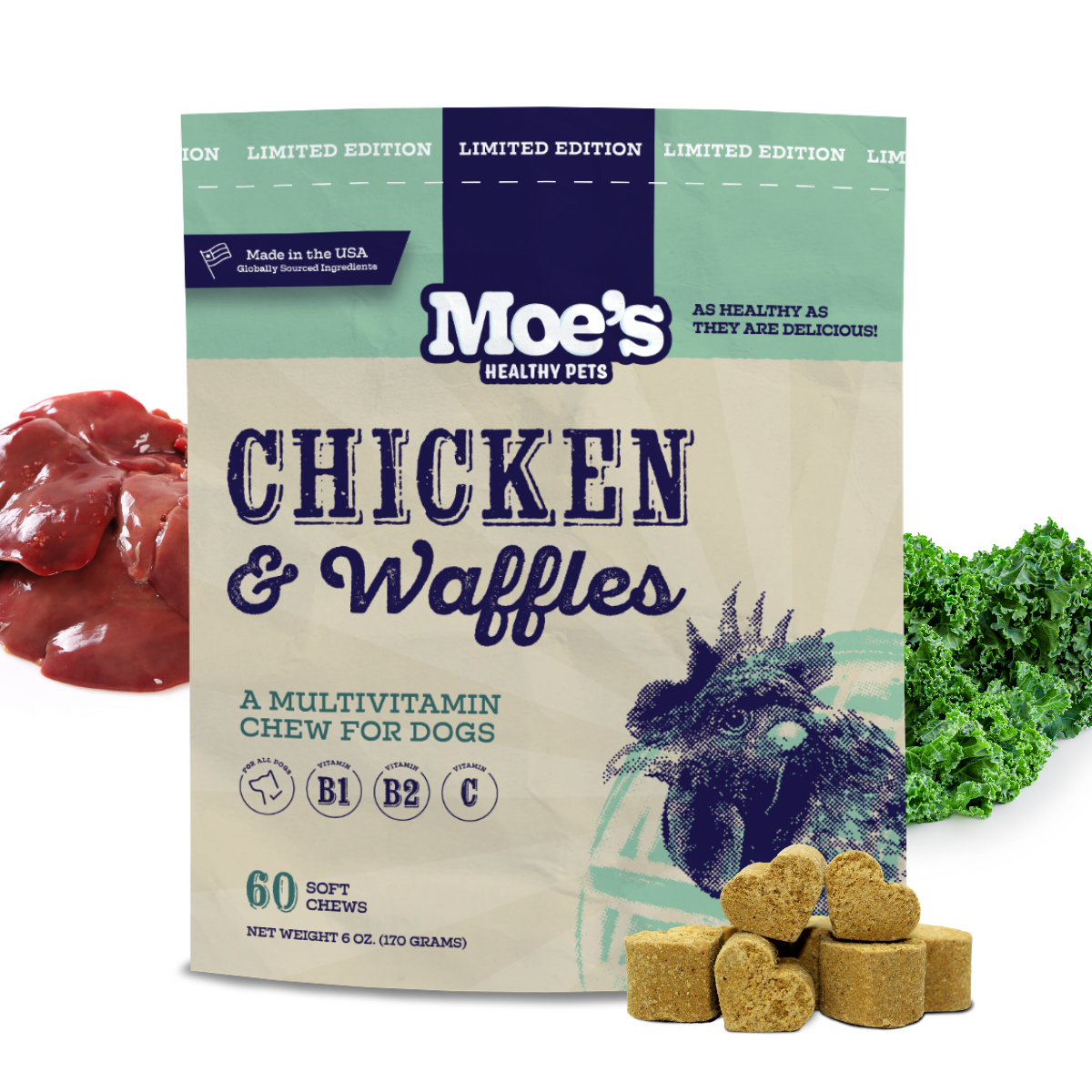 Chicken and Waffles Chews bundle_products Moe's Healthy Pets