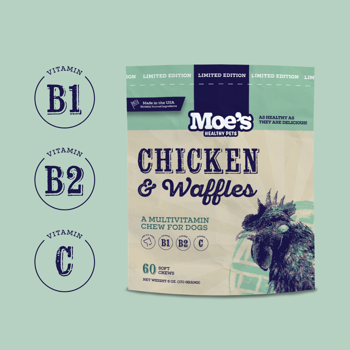 Chicken and Waffles Chews bundle_products Moe's Healthy Pets