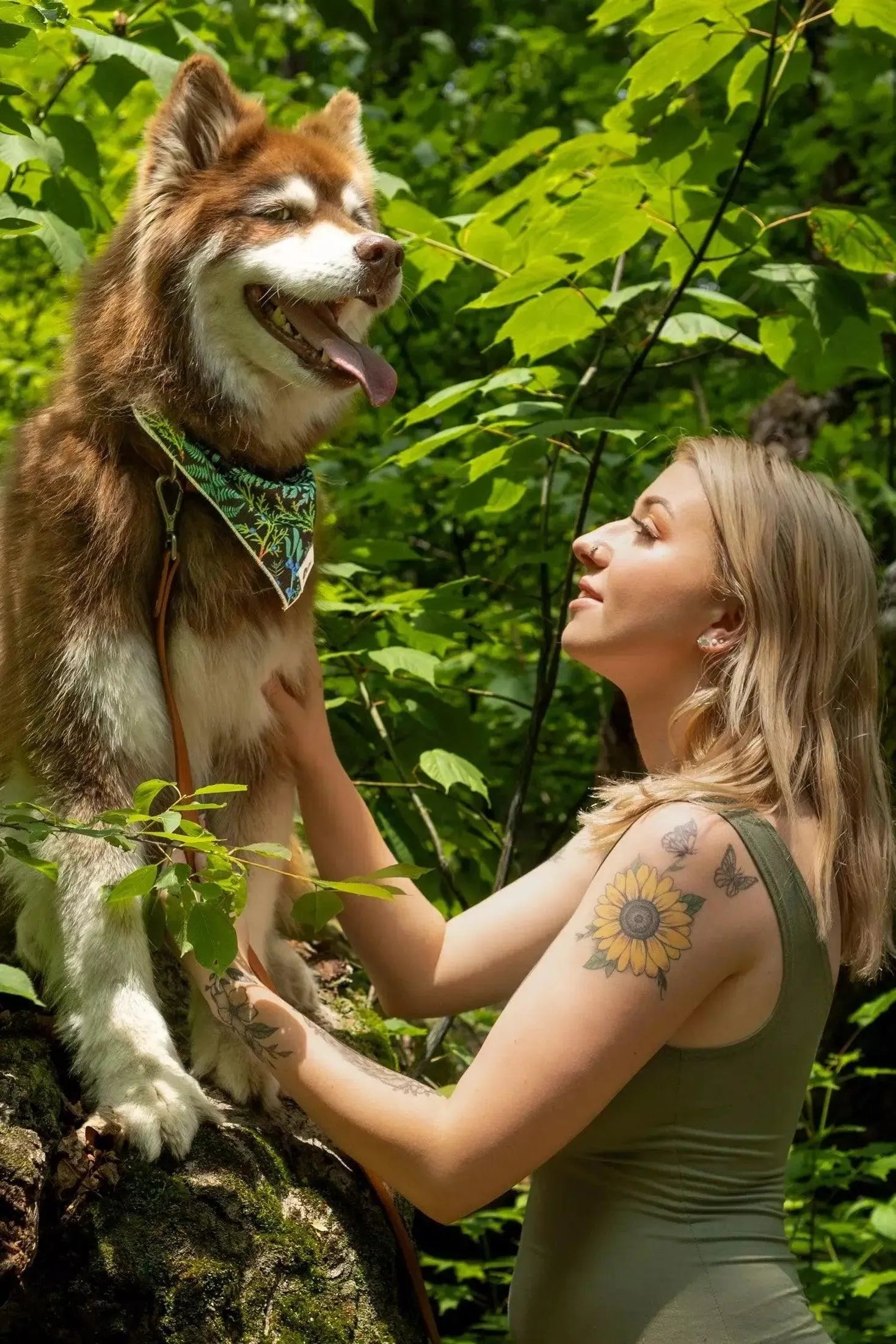 Magical Fern Forest Dog Bandana & Matching Keychain bandana Aria the Fox