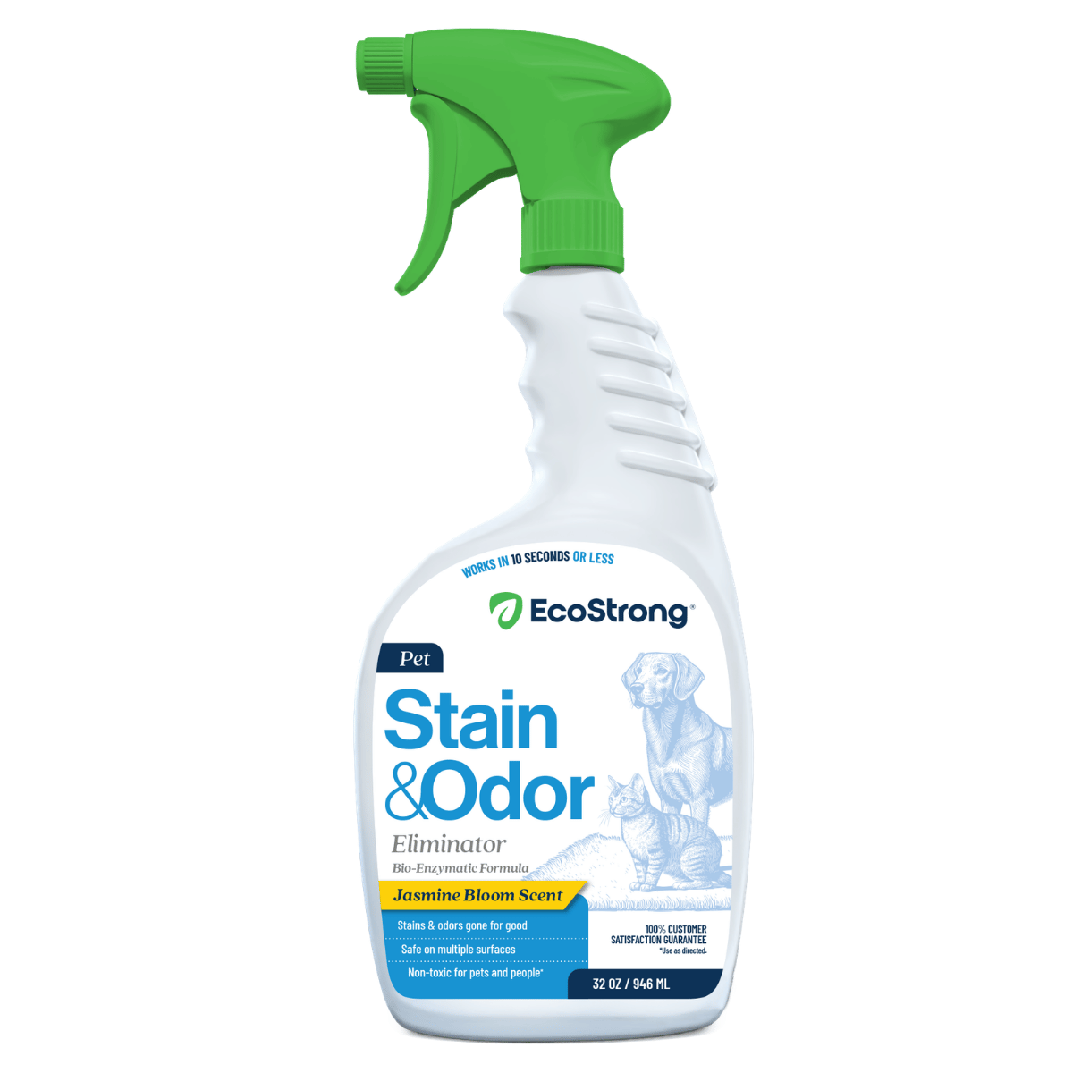 Pet Stain and Odor Eliminator Jasmine Bloom 32 oz Sprayer Bottle Pet & Animal > Pet Stain & Odor EcoStrong