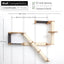 The Crossroads - Cat Wall Scratcher - Tree with Ramp Natural Bamboo Charcoal Gray Canvas 16" Cat Condo Catastrophic Creations