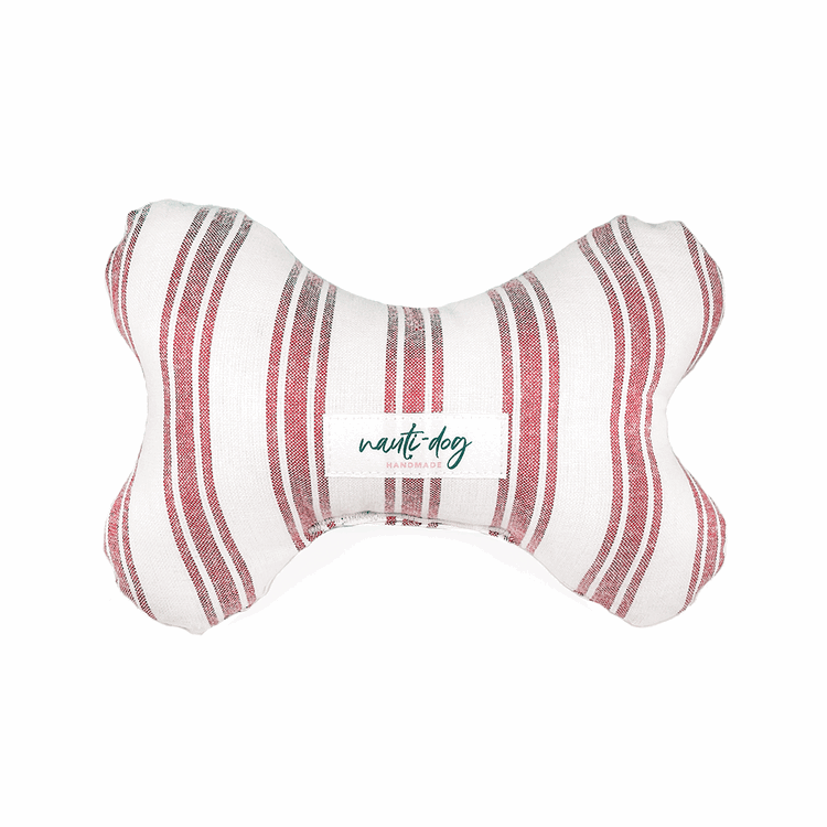 Marblehead Light Farmhouse Stripe Stuffed Squeaker Wubby Dog Toy Dog Squeaker Toys Nauti-dog Handmade